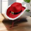 Fashion Santa Claus Party Christmas Luminous Cowboy Hat Western Red Felt Hats Wide Brim Cowgirl Hat Jazz Hat For Women Men