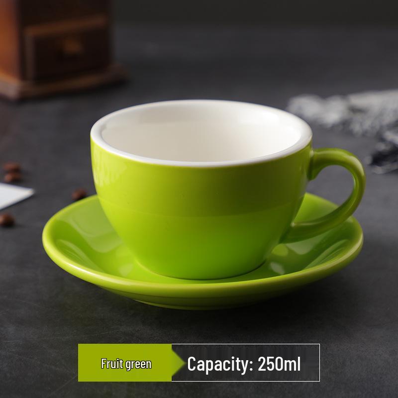 

250 мл Утолщенная керамическая чашка для латте-арта - Большая вместимость, Легкая роскошь, Ретро-дизайн, Настраиваемый логотип 250ml