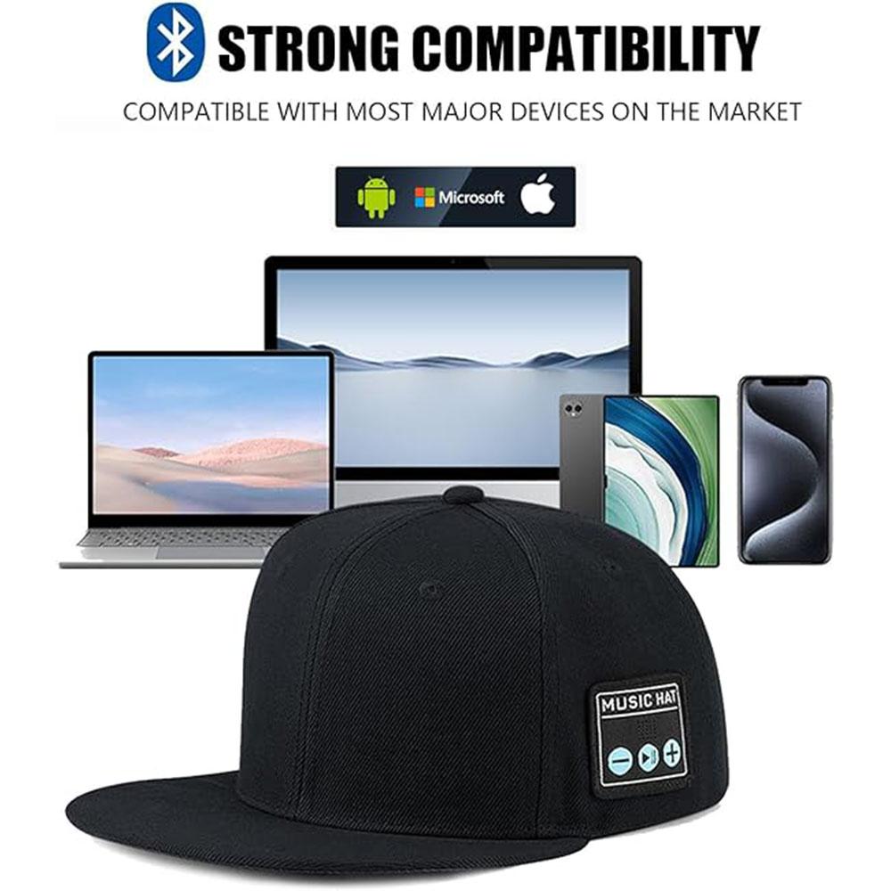 1-5PCS Wireless Audio Hat Bluetooth 5.4 dual speakers outdoor sports external music duck tongue hat Christmas Party Gift Hat