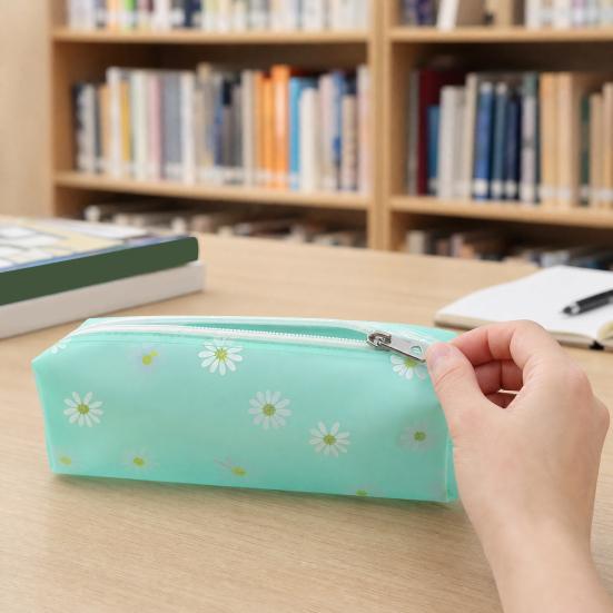 Flower Pencil Case, Large Capacity PVC Pen Pouch, Waterproof Stationery Bag for Students, School Supplies Organizer