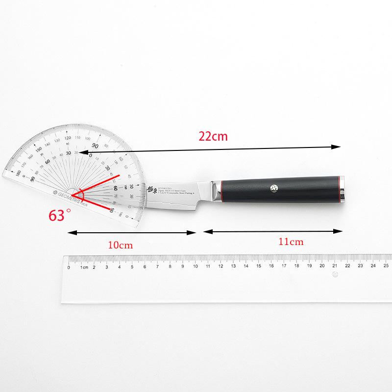 4 Inch Paring Knife With Wood Cover 3-layers Clad Steel AUS-10 Blade G10 Handle Cleaver Steak Utility Barbecue Kitchen Knives