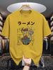 Unisex Crew Neck Tee Japanese Raunisex Vintage Graphic Print Soft Cotton Loose Breathable Short Sleeve Summer Casual Street Tops