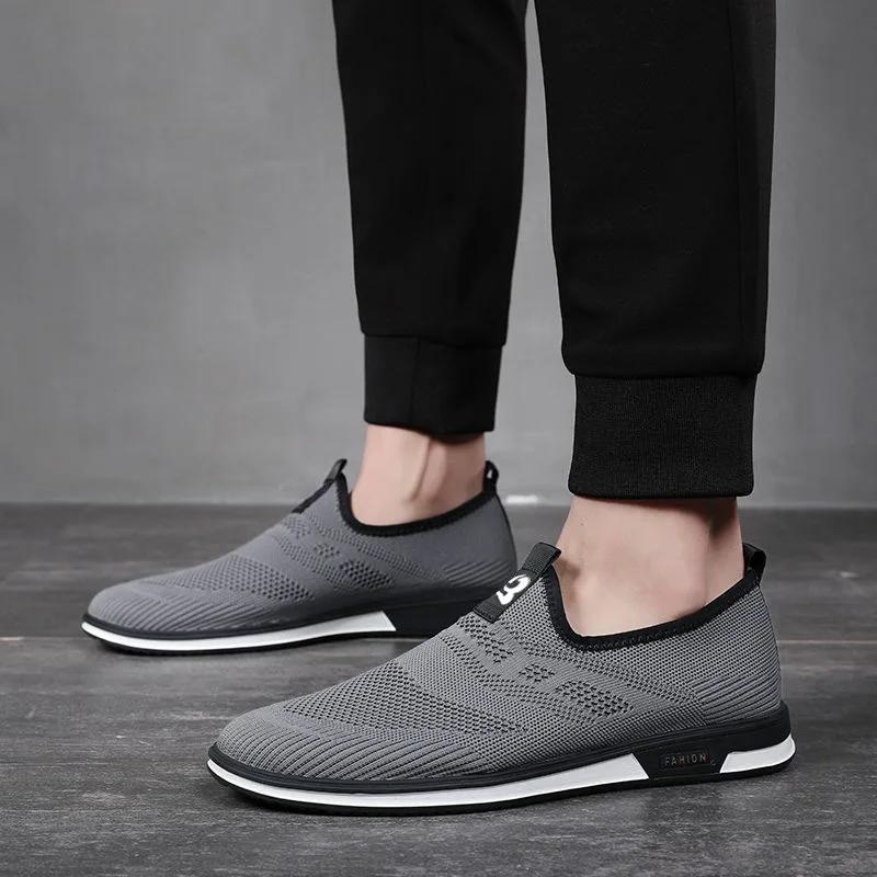 2024Sneakers Men Breathable Mesh Lightweight Casual Shoes Comfortable Soft Bottom Flats Slip On Men Shoes Zapatillas Hombre