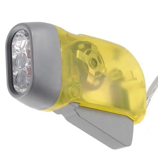 LED Camping Lamp Light for Outdoor Home 3 Colors Hand Pressing Dynamo Crank Power Wind Up Flashlight Mini Self Generating Torch