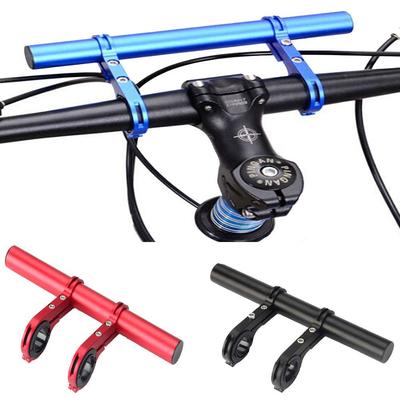 Fashion Front Lamp Mount Aluminum Alloy Bike Handlebar Extender Double Tube Bracket Fiber