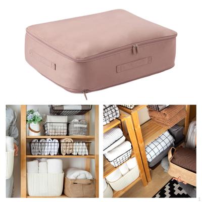 Space Saving Self Compression Organizer, Clothes Storage Bag with Zipper Handle Tote for