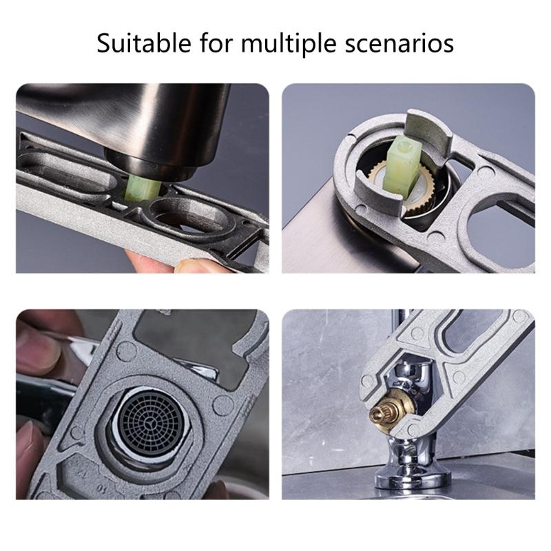 Professional 16 Functions Plumbing Wrench Compacts Design Thickened Aluminum Alloy Bathroom Fixture Installation Tool