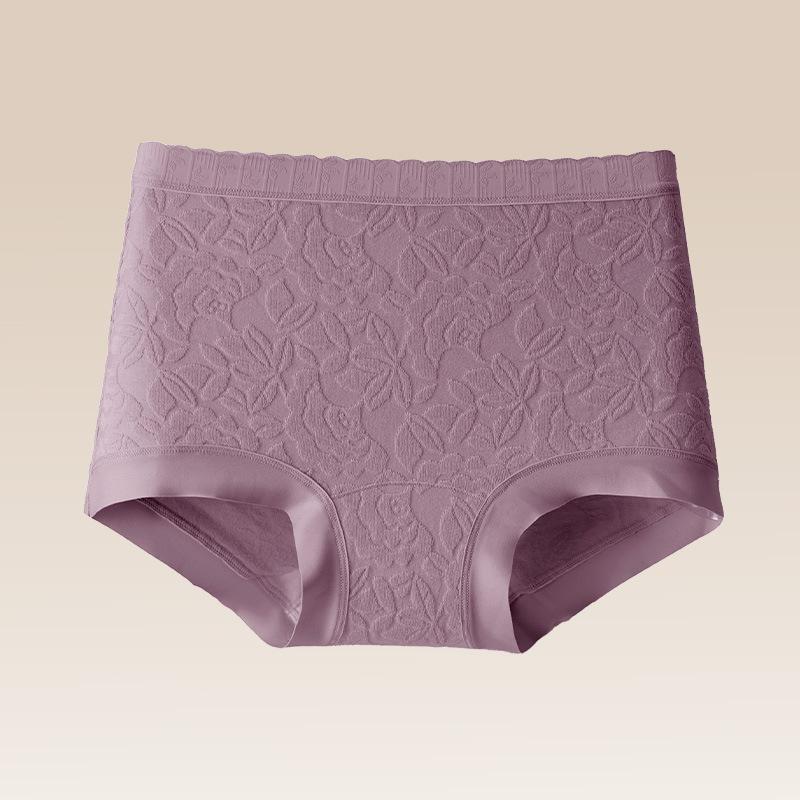 

Plus Size Women s Spring and Summer Pure Cotton Breathable and Antibacterial Mulberry Silk Crotch Mid Waist Briefs XXL бузковий
