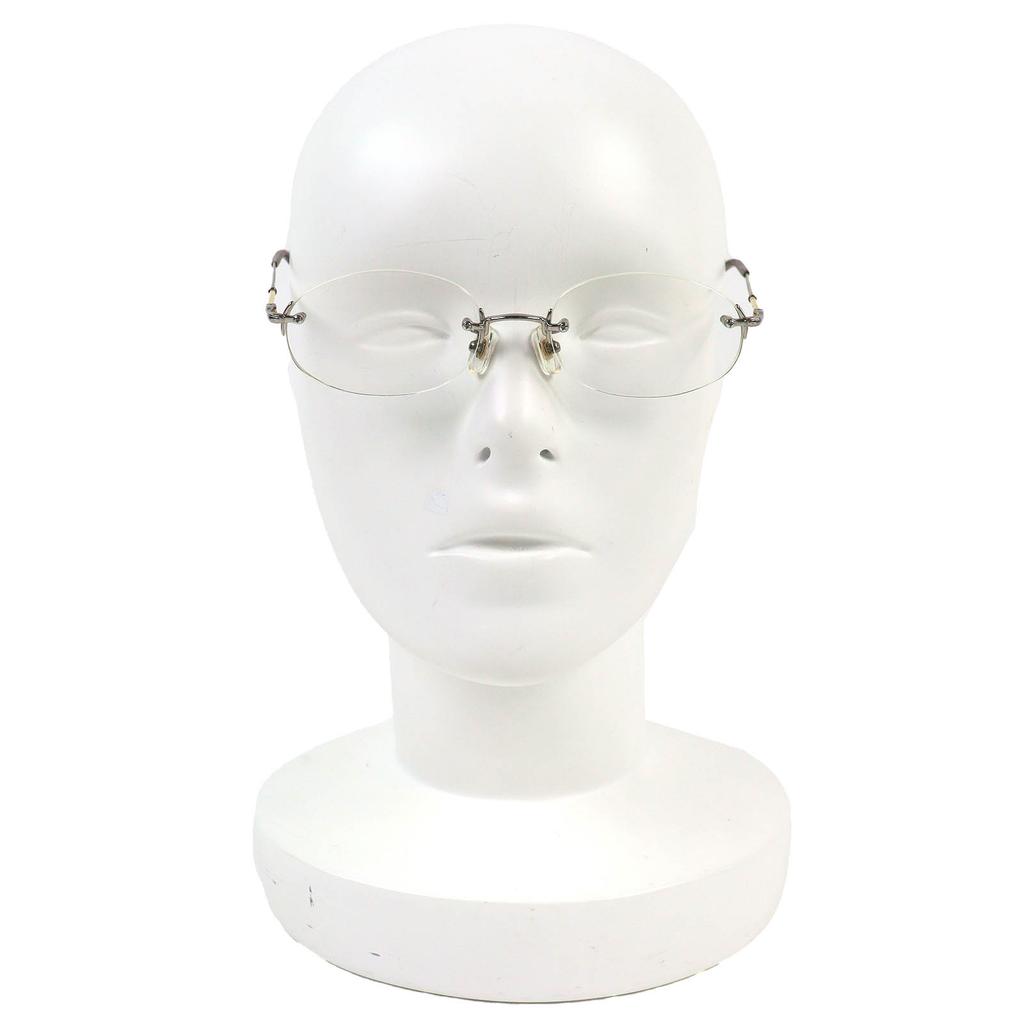 Very Good PARIS MIKI Glasses Titanium, temples partially in K18, rimless AU-132 Used