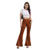 Women's Halloween Orange Striped Fashion Women's Pants Digital Printed Elastic Flared Pants