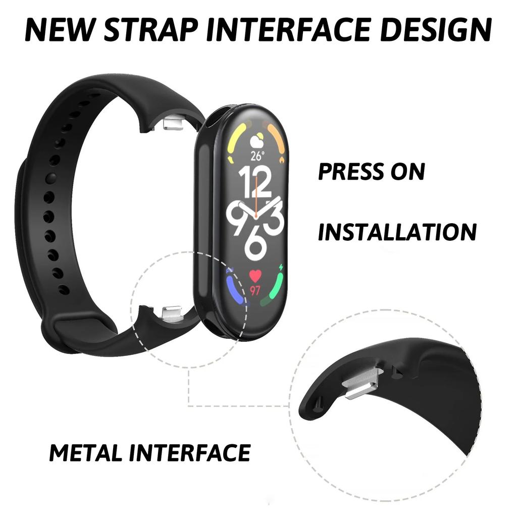 Soft Silicone Strap for Xiaomi Mi Band 10 Sports Breathable Official Bracelet Wristband for Mi Band 9 8 Replacement Accessories