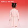Balabala Girls' Red Mesh Princess New Year Dress