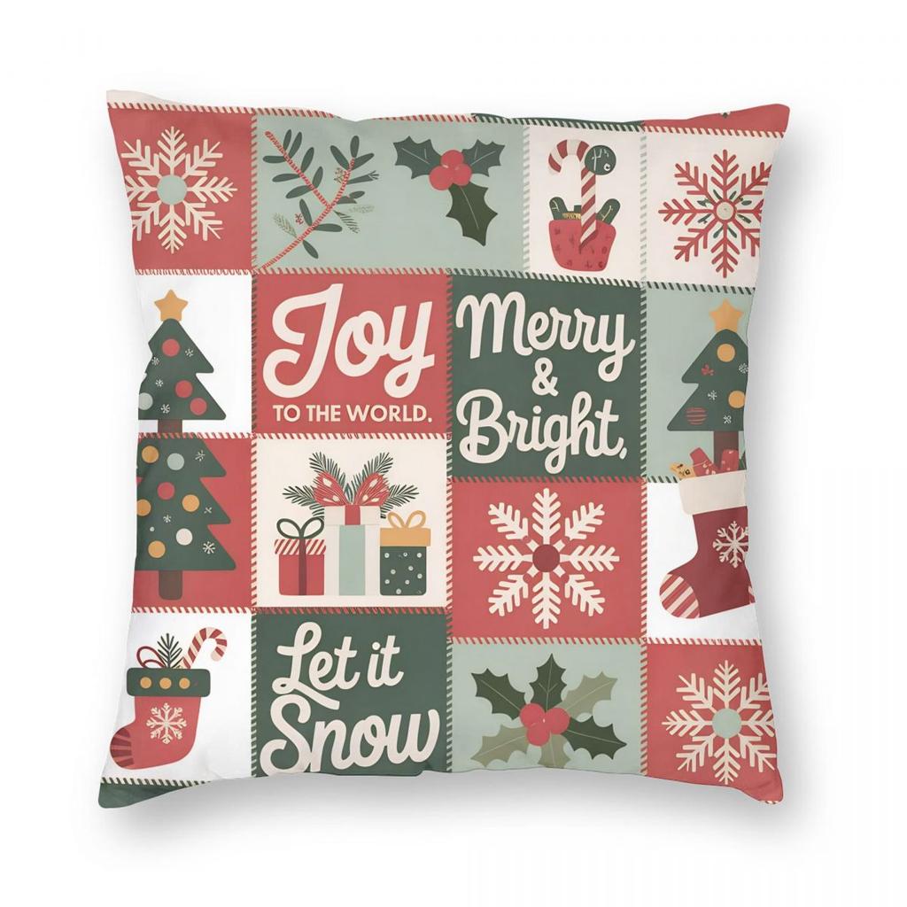 Christmas Royal Stewart Tartan Plaid Pillowcase Soft Fabric Cushion Cover Decor Pillow Case Cover Home Square 18''