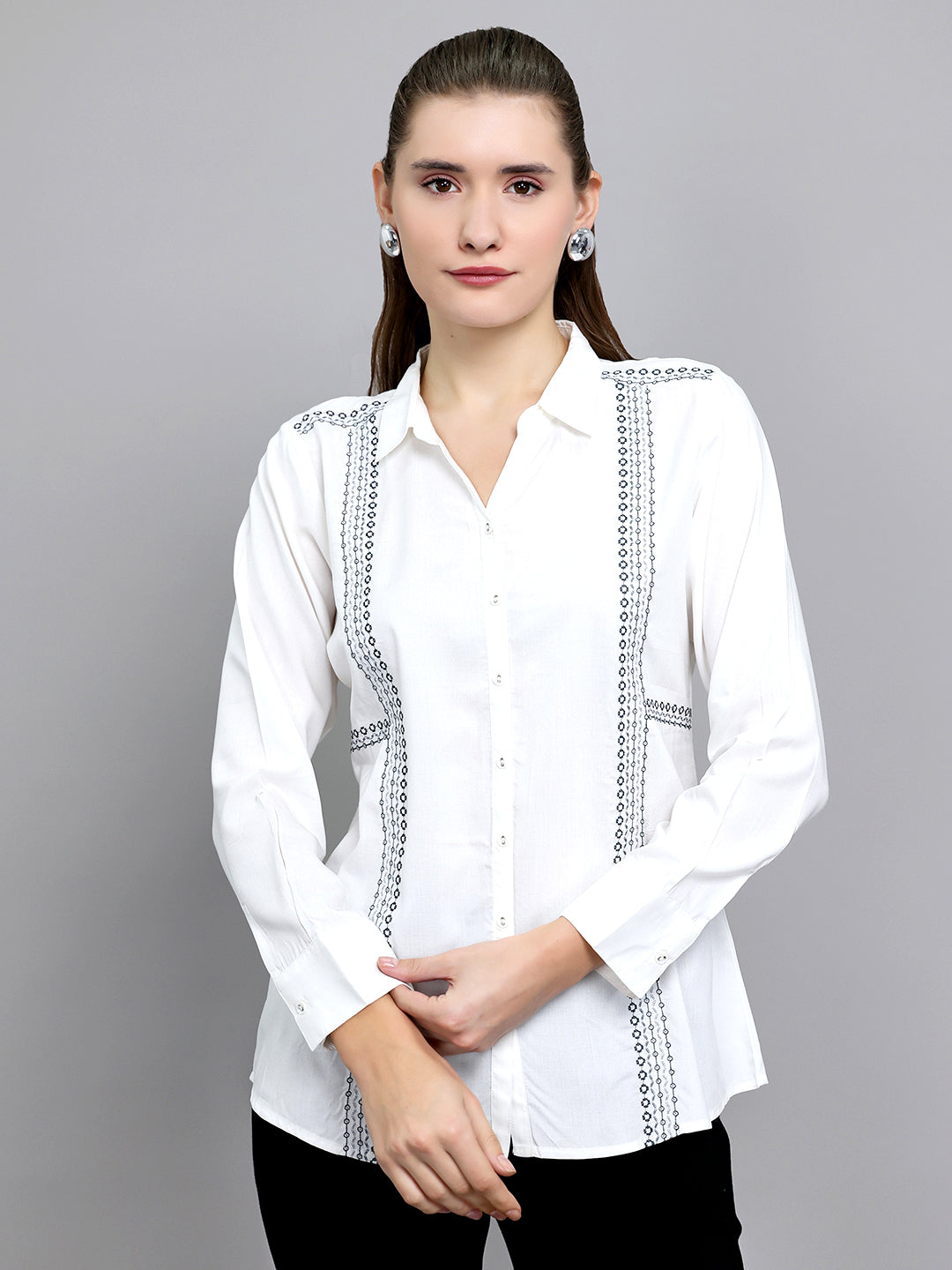 Monte Carlo Women Regular Fit White Top 3XL