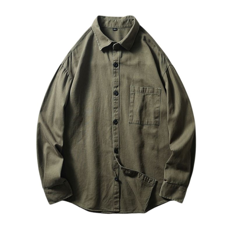 Foreign Trade Export Overplus Order Cotton Cargo Shirts Men's Long sleeve Spring and Autumn Outerwear Men's American Plus size Casual Shirt