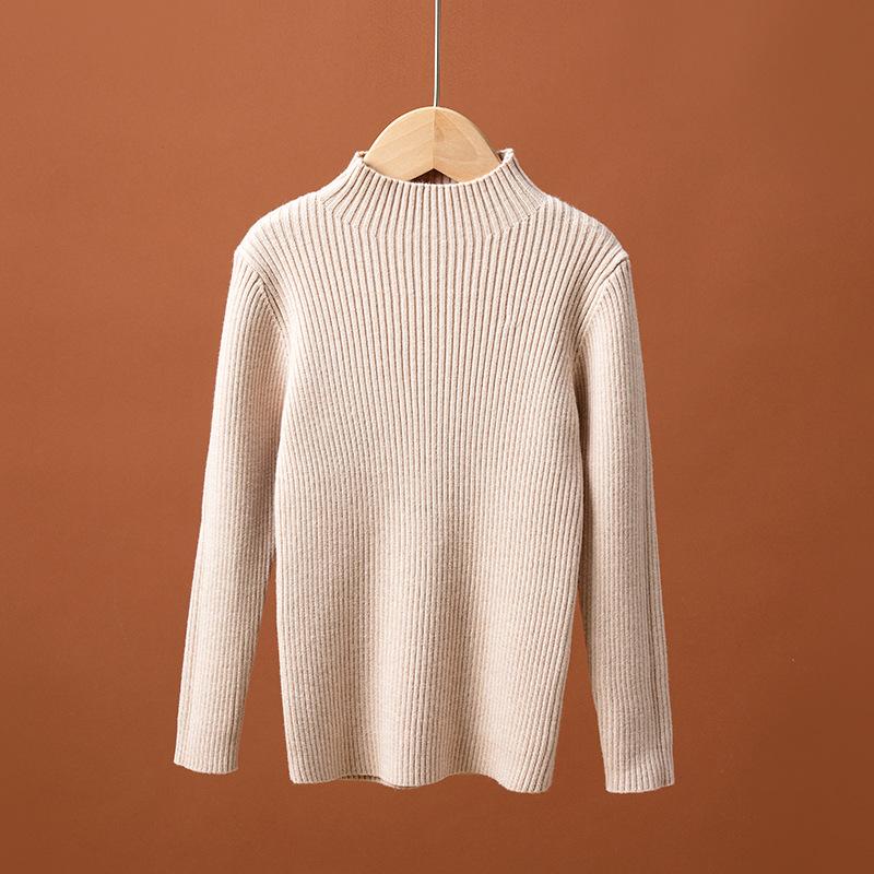 Korean Style Unisex Kids Half Turtleneck Autumn Winter Warm Knit Sweater Top