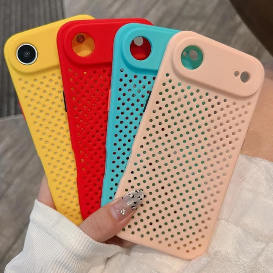 Heat Dissipation Breathable Cooling Phone Case For iPhone 17 Pro Max 17 Pro 17 Air 16 16e 15 14 Pro Max 14 15 Plus Soft Silicone Cover
