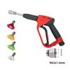 Extended High Pressure Water Gun with Interchangeable Nozzles for Home Garden Use Quick Connect Anti-Tangle Hose Compatible Multiple Interface