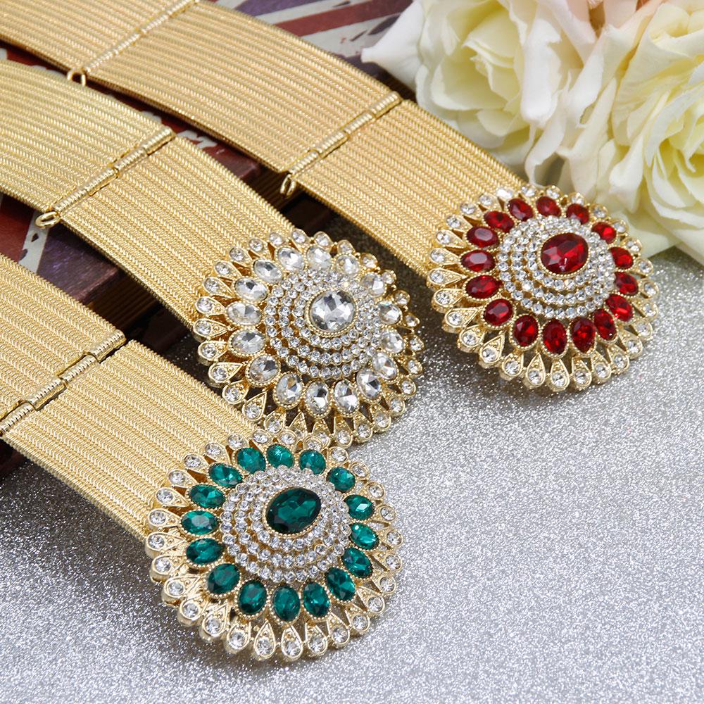 Gold Color Crystal Metal Belt for Women Waistband Wedding Jewelry Robe Waist Chain 2023