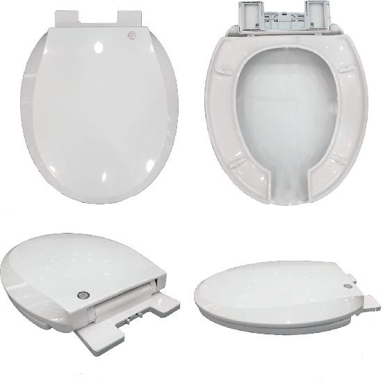 Сиденье для унитаза с плавным закрыванием, круглое, сиденье для унитаза с открытым передом с крышкой, коммерческое сиденье для унитаза, круглое, быстросъемные петли, пластик