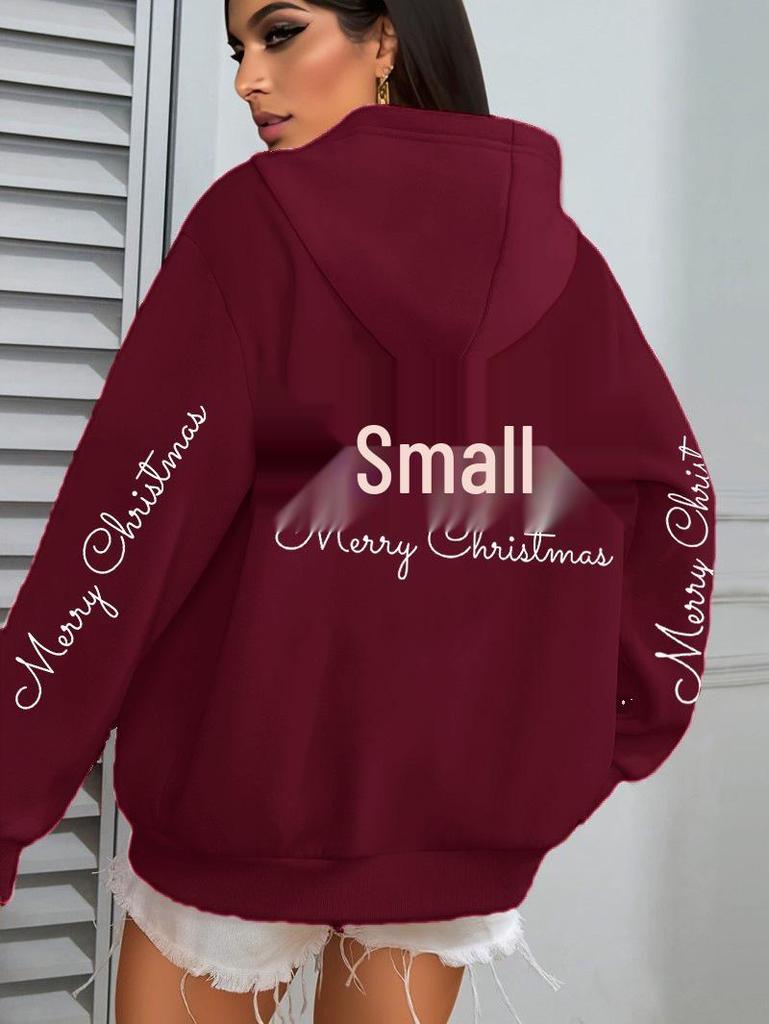 Merry Christmas Leopard Print Women's Hoodie Sweatshirt with Tree Pattern