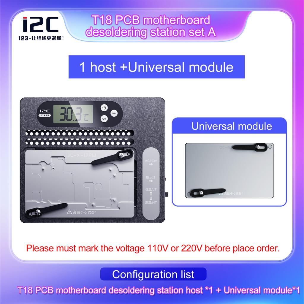 Adjustable Temperature PCB Desoldering Station Digital Display Motherboard Heating Platform for Iphone X-15 CPU IC Glue Removal