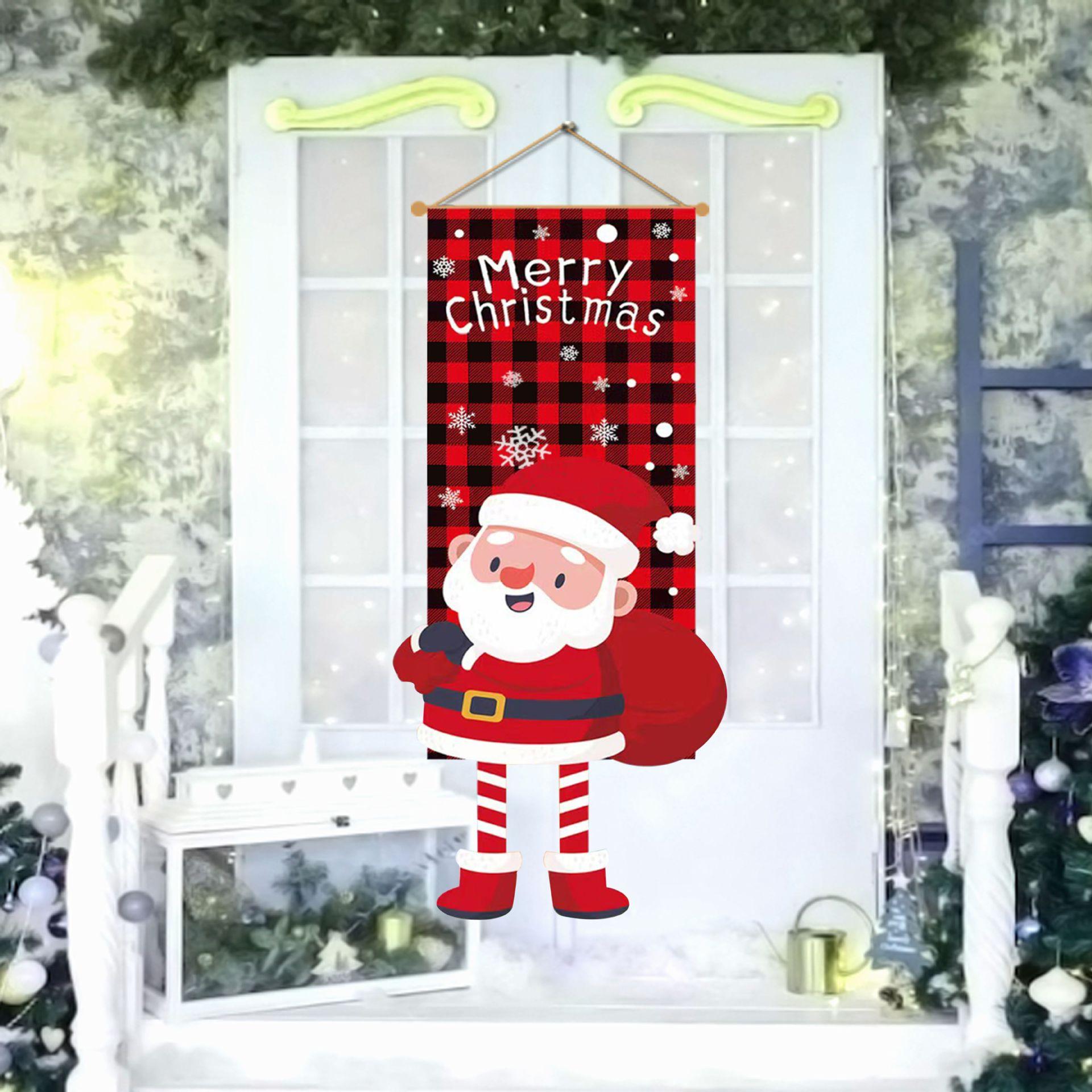 

Christmas Door Hanging Flag, Christmas Wall Hanging Flag Merry Christmas Ornament Christmas Tree Flag for Wall Door Party Decor