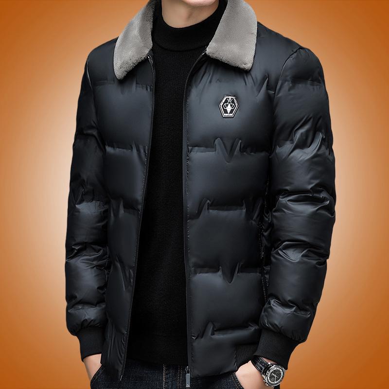 

Чоловіча бавовняна куртка Woodpecker з хутряним коміром: Товстий, Теплий та Вітрозахисний для Осені та Зими 3XL (150-165 lbs)