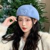 Japanese Cute Beret Women's Autumn and Winter Butterfly Embroidered Woolen Hat Korean Style Temperament Face Little Painter Hat