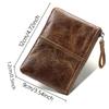 Mens and Women Retro Real Leather Zipper Wallet Card Holder Small Coins Keys Pocket Money Storage Pouch with Chain Key-ring