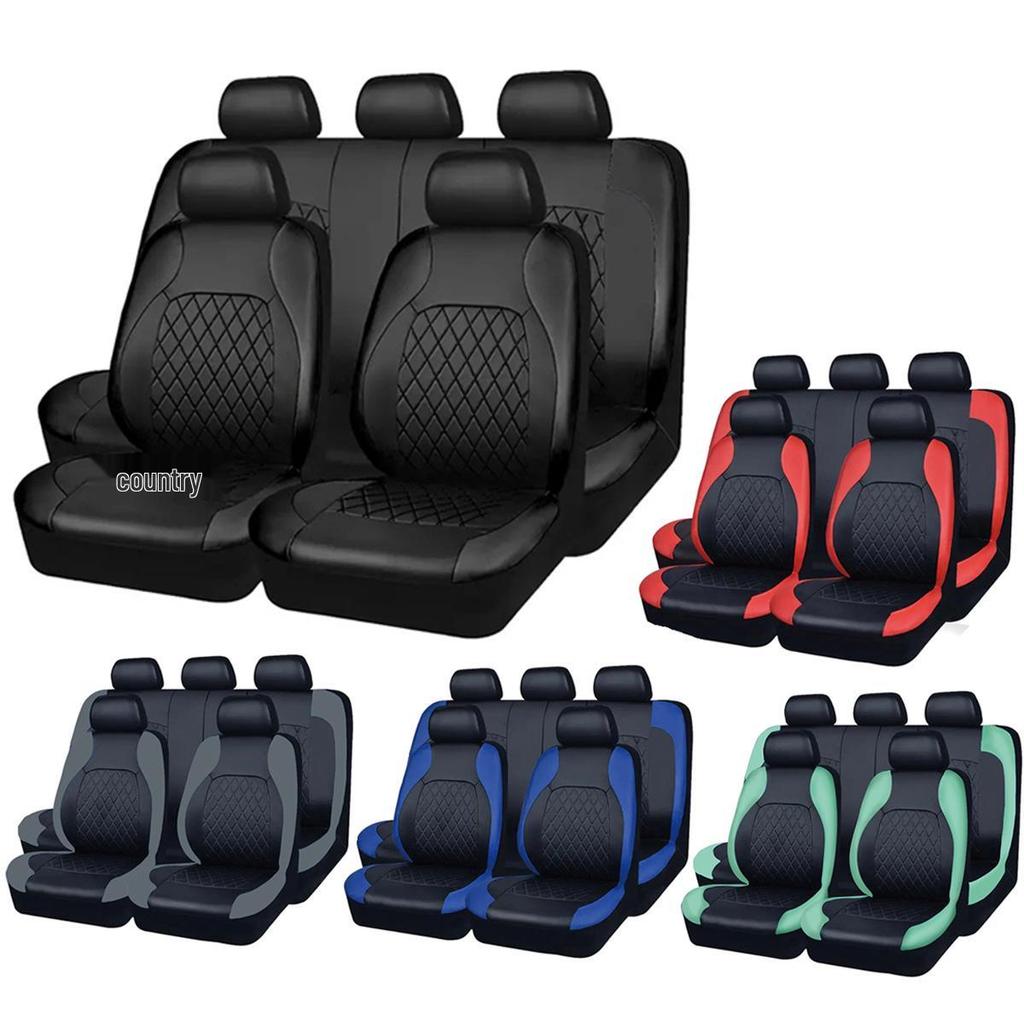 Coprisedile Auto Universale in Ecopelle Resistente all'Usura per Tutte le Stagioni a Cinque Posti