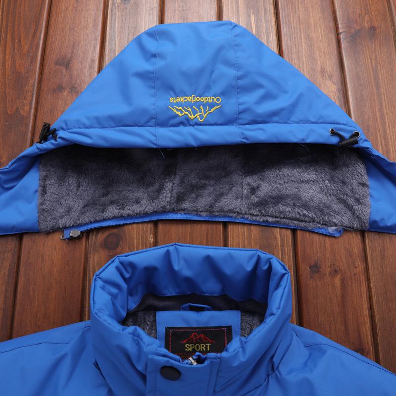 Men's and Women's Waterproof Breathable Outdoor Winter Windbreaker with Fleece Lining