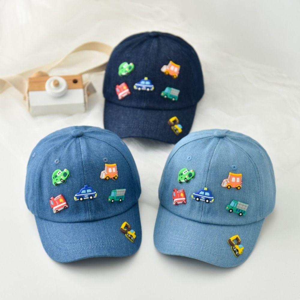 Denim Children Sports Hats Vehicles Pattern Baby Sun Visor Hat Toddler Peaked Caps School Use