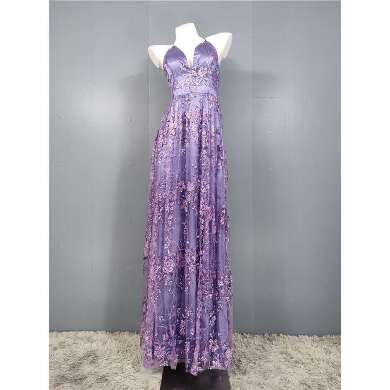 Shimmering Powder Sequins Low-Cut Open Back Elegant Multicolor Sling