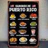 Retro Puerto Rico Food Metal Wall Art Vintage Kitchen Decor Poster