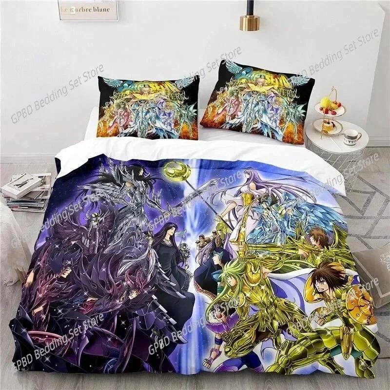 New Anime Saint Seiya LOST CANVAS Comfortable Duvet Quilt Cover Pillowcase Bedding Set Children Bedroom Decoration Home Textile