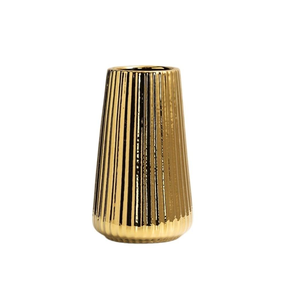 Decorative Flowerpot Floral Arrangement Tabletop Decor Ceramic Electroplated Vase  Living Room