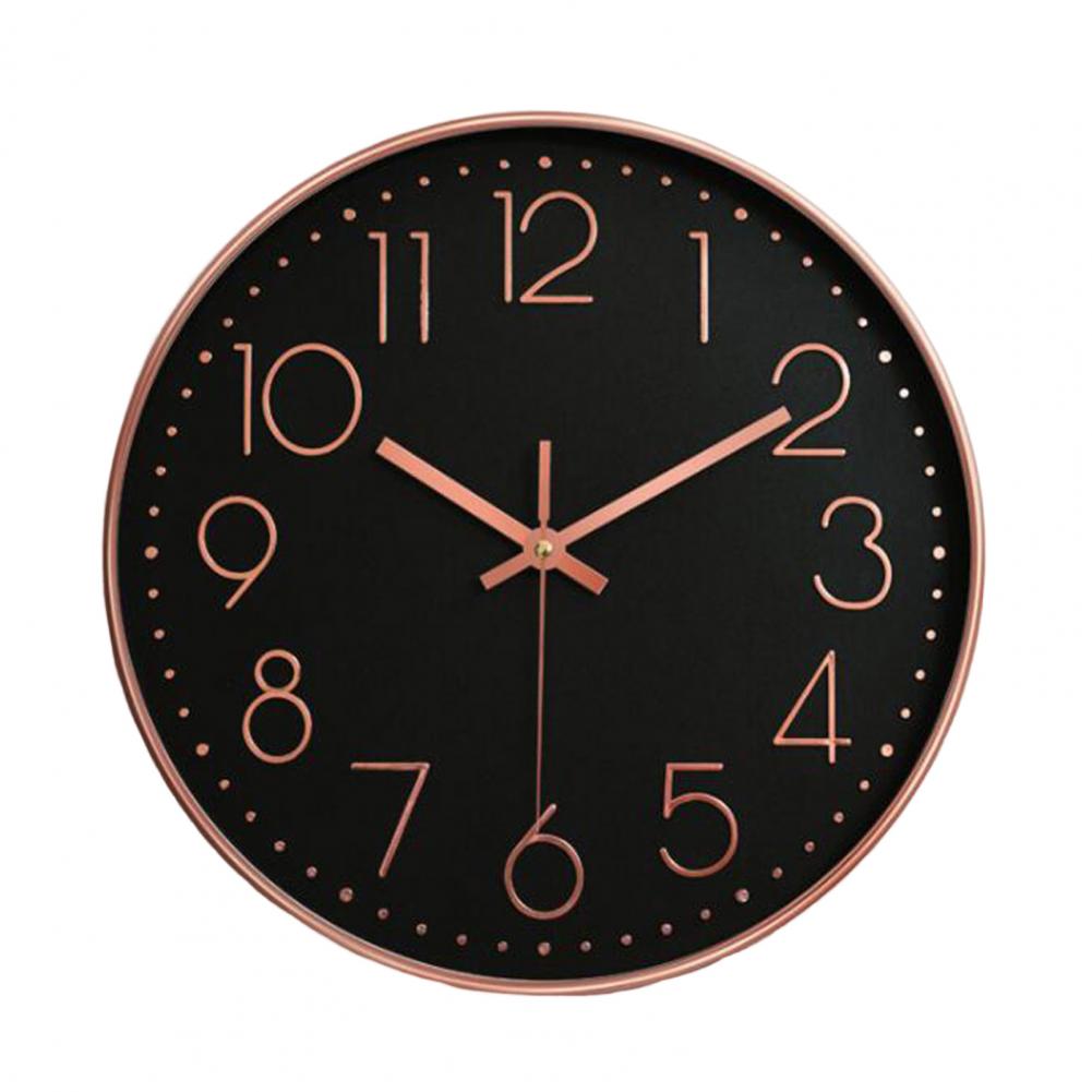

10 Inch Wall Clock Round Hanging Noiseless 3D Number Precise Anti-fog Mirror Surface Quartz Clock Household Supplies Detection