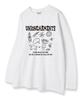 UNION GARMENTS Cutie Girl Sketch Loose Fit Long Sleeve T-Shirt White [Basic Or Ribbed]