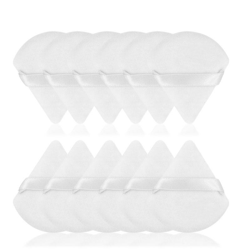 10 buc Triunghi Pudră Puf Mini Machiaj Față Burete Cosmetice Bumbac Moale Pudră Față Puf Lavabil Catifea Machiaj Puf Instrumente