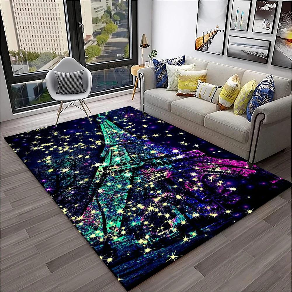 

Франция Париж Эйфелева башня Ретро Ковер Коврик для дома Гостиная Спальня Диван Придверный коврик Декор, Коврик для детской игровой зоны Нескользящий напольный коврик 40x60cm