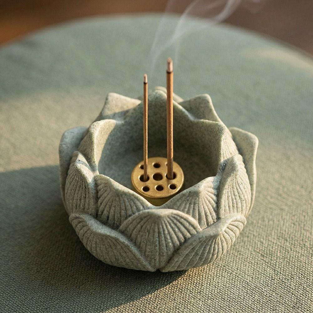 Lotus Shape Incense Stick Burner Flat Bottom Ash Catcher Incense Burning Tray  Home Fragrance