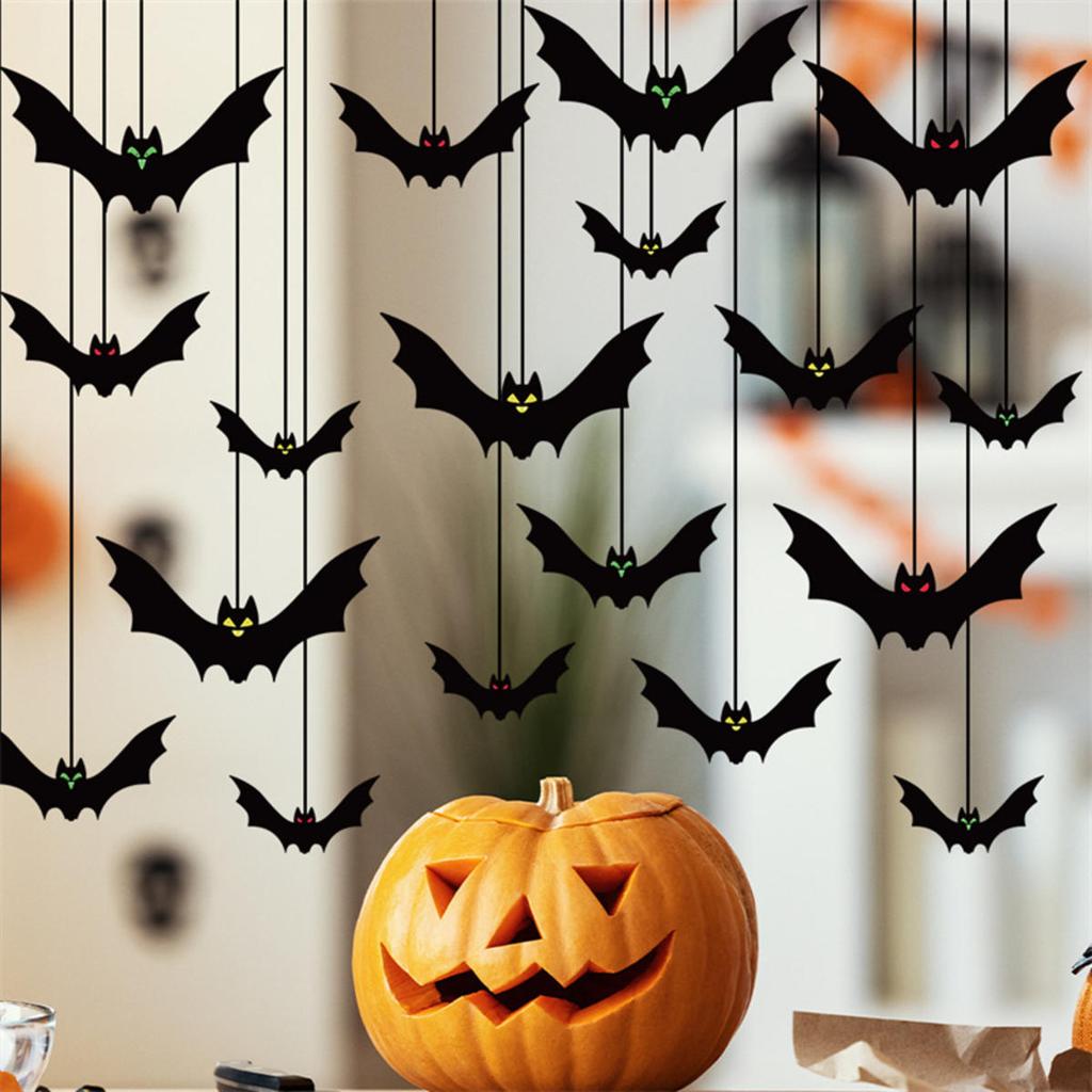 Halloween Theme Creative Hanging Pendant Black Bat Party Scene Decoration For DIY Home Furnishings Decor Supplies