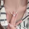 Cui Yan S925 Sterling Silver Korean Butterfly Pearl Necklace, Light Luxury Sweet Jewelry for Women.