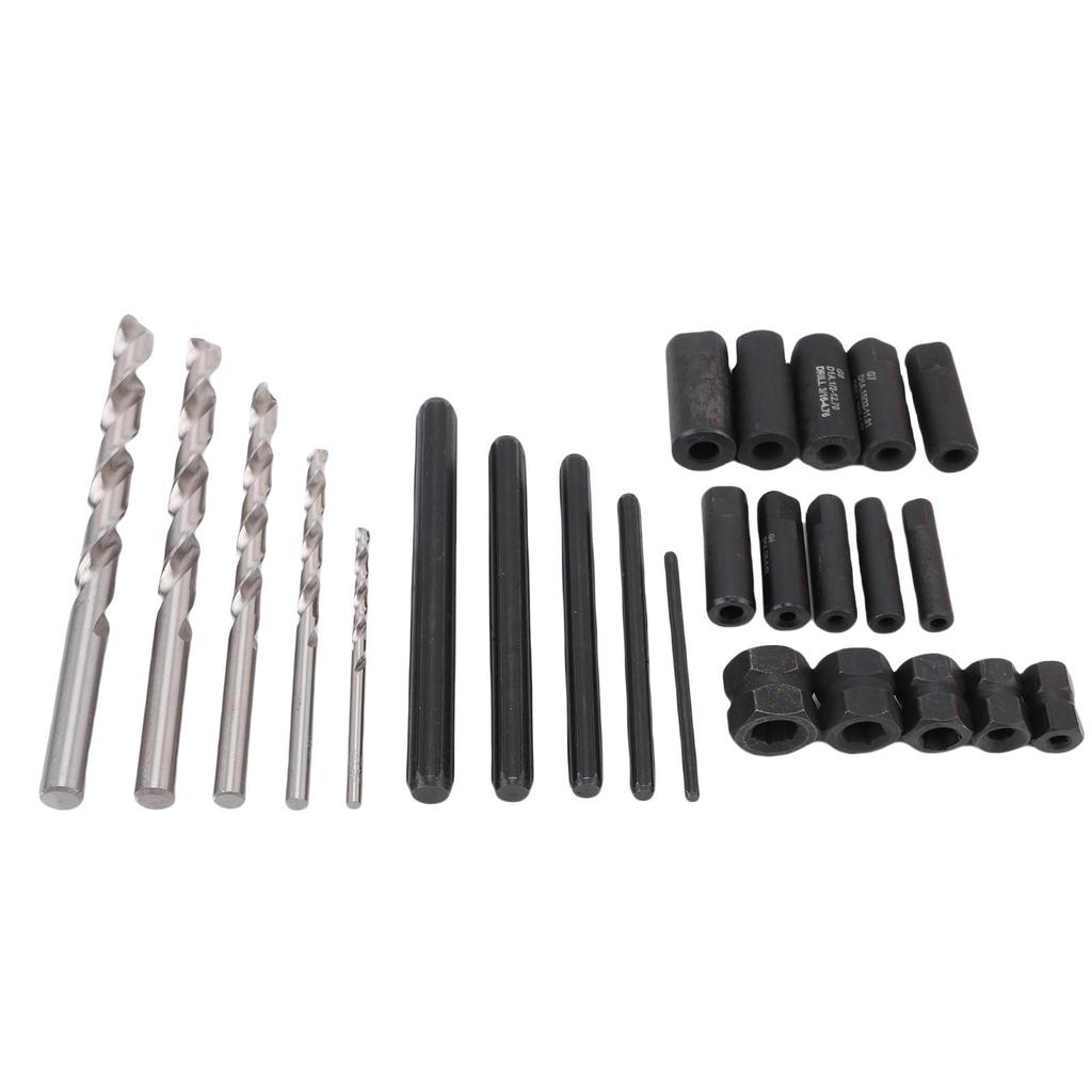 25 Pcs Screw Extractor Set High Hardness Steel Easy Out Broken Bolt Extractor Kit with Storage Case