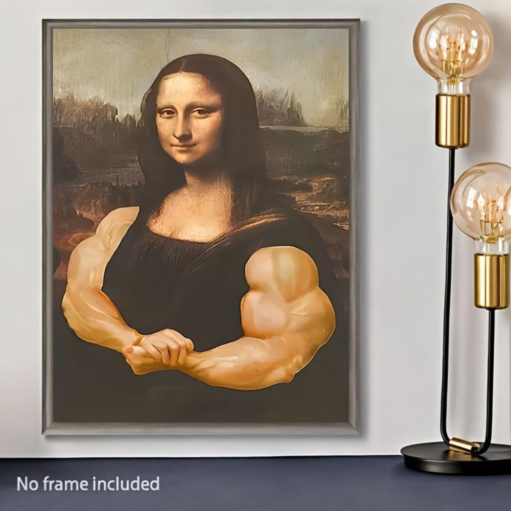 Funny Mona Lisa Tin Sign Waterproof Wall Art Modern Decor For Living Room Bedroom Office Bar Unique Gift Idea