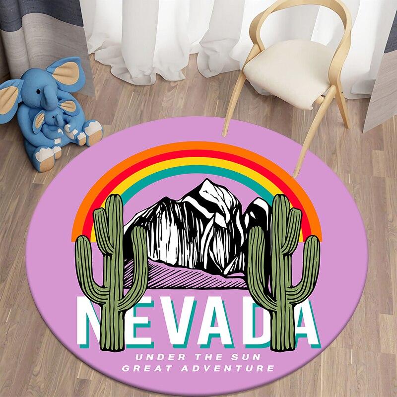 Ronde Tapijt Voor Woonkamer Hippie Paddestoel Karpetten Zon En Maan Slaapkamer Tapijt Vloermat Room Decor