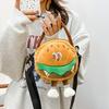 Doll Cartoon Hamburger Bag Fluffy Shoulder Bag Casual Plush French Fries Handbag  Children
