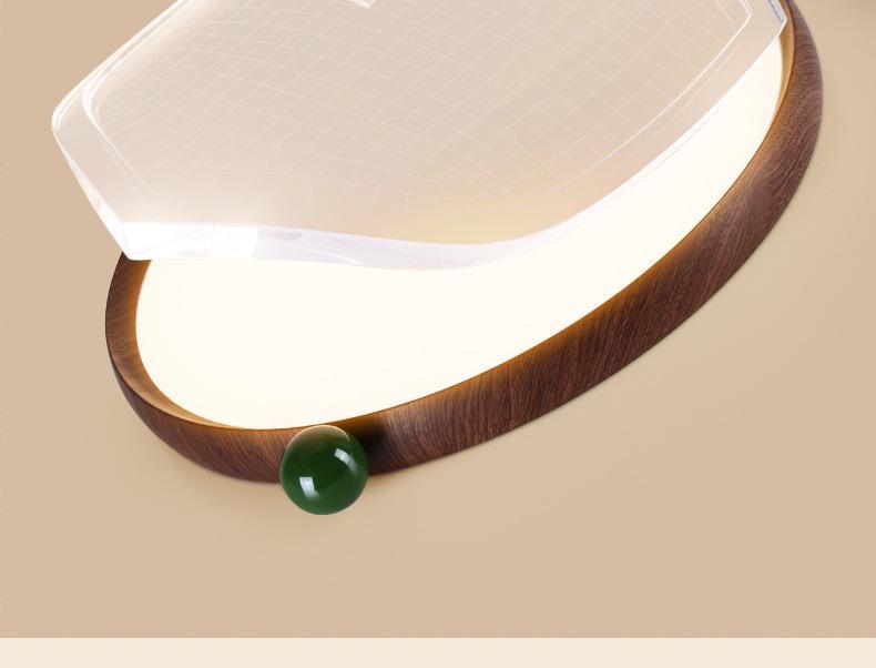 Wabi-Sabi Walnut Ceiling Light: Retro Japanese Style, Eye-Protecting for Bedroom or Children's Room