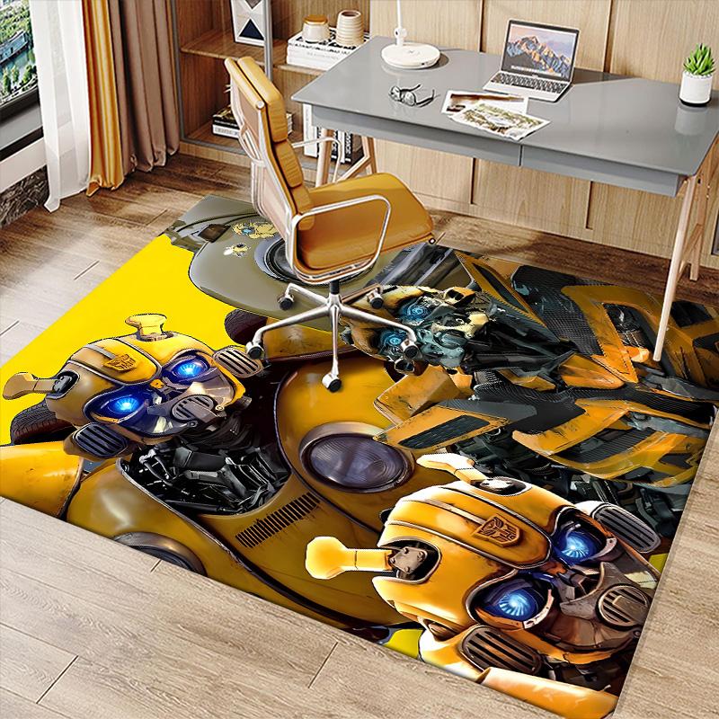 Bumblebee and Optimus Prime1 Printed Absorbent Washable Carpet, Non-Slip Bathroom Mats, Kitchen Rugs, Yoga Mat,Living Room Entrance, Camping Picnic Ru